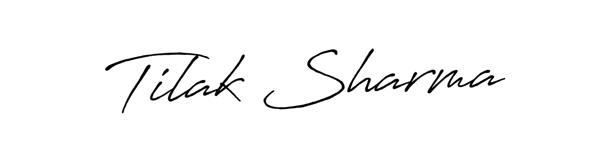 Use a signature maker to create a handwritten signature online. With this signature software, you can design (Antro_Vectra_Bolder) your own signature for name Tilak Sharma. Tilak Sharma signature style 7 images and pictures png