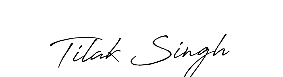 Create a beautiful signature design for name Tilak Singh. With this signature (Antro_Vectra_Bolder) fonts, you can make a handwritten signature for free. Tilak Singh signature style 7 images and pictures png