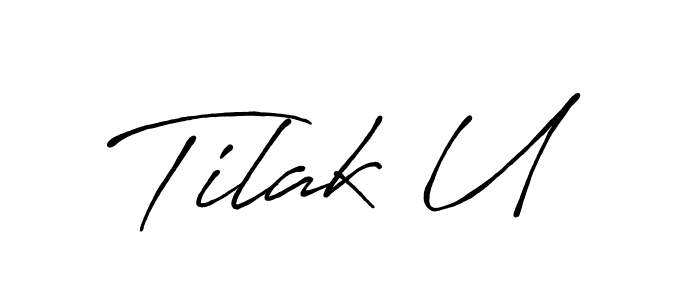 The best way (Antro_Vectra_Bolder) to make a short signature is to pick only two or three words in your name. The name Tilak U include a total of six letters. For converting this name. Tilak U signature style 7 images and pictures png