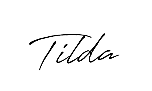 How to make Tilda name signature. Use Antro_Vectra_Bolder style for creating short signs online. This is the latest handwritten sign. Tilda signature style 7 images and pictures png