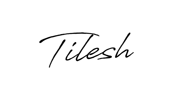 The best way (Antro_Vectra_Bolder) to make a short signature is to pick only two or three words in your name. The name Tilesh include a total of six letters. For converting this name. Tilesh signature style 7 images and pictures png