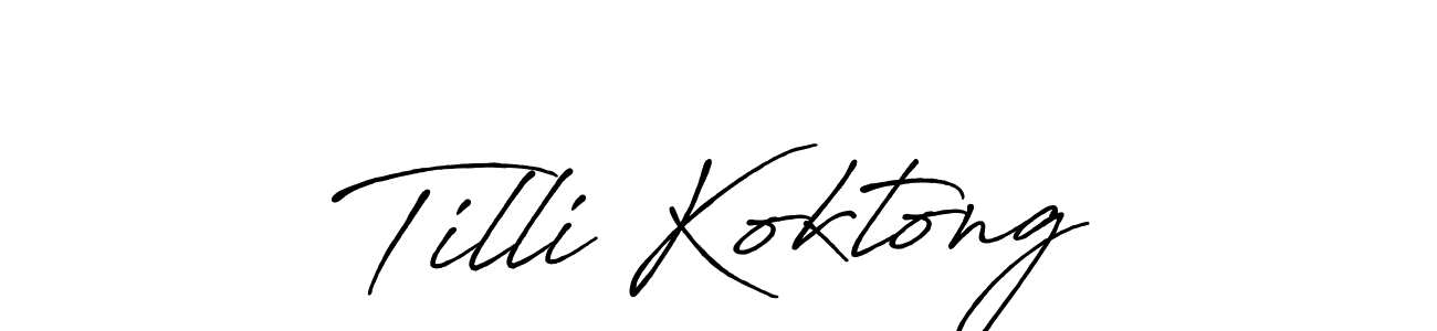 Create a beautiful signature design for name Tilli Koktong. With this signature (Antro_Vectra_Bolder) fonts, you can make a handwritten signature for free. Tilli Koktong signature style 7 images and pictures png