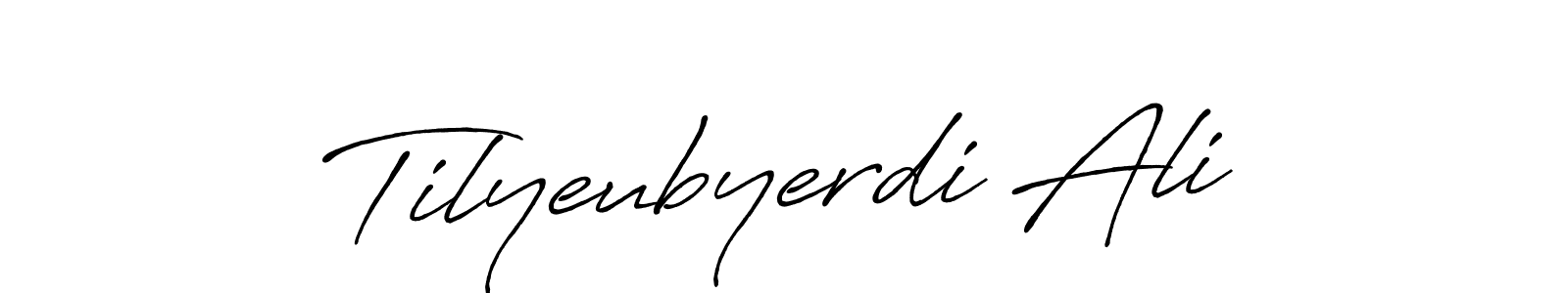 Antro_Vectra_Bolder is a professional signature style that is perfect for those who want to add a touch of class to their signature. It is also a great choice for those who want to make their signature more unique. Get Tilyeubyerdi Ali name to fancy signature for free. Tilyeubyerdi Ali signature style 7 images and pictures png