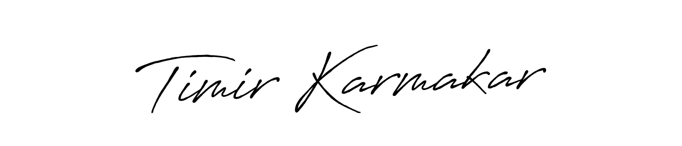 How to make Timir Karmakar name signature. Use Antro_Vectra_Bolder style for creating short signs online. This is the latest handwritten sign. Timir Karmakar signature style 7 images and pictures png
