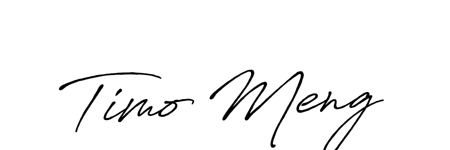 How to make Timo Meng name signature. Use Antro_Vectra_Bolder style for creating short signs online. This is the latest handwritten sign. Timo Meng signature style 7 images and pictures png