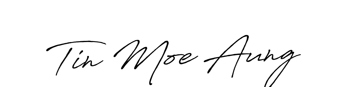 Create a beautiful signature design for name Tin Moe Aung. With this signature (Antro_Vectra_Bolder) fonts, you can make a handwritten signature for free. Tin Moe Aung signature style 7 images and pictures png