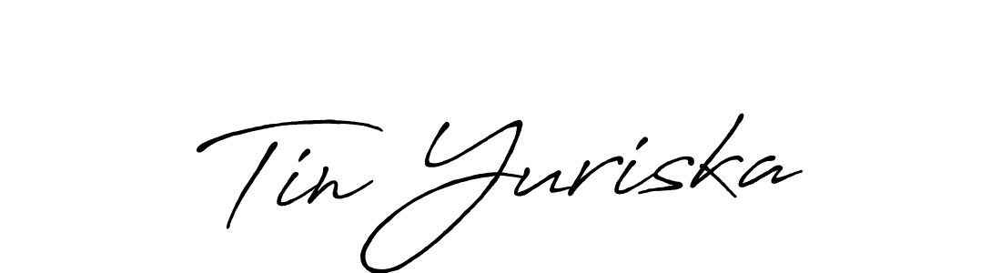 How to make Tin Yuriska name signature. Use Antro_Vectra_Bolder style for creating short signs online. This is the latest handwritten sign. Tin Yuriska signature style 7 images and pictures png