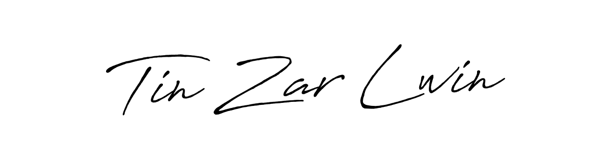 How to make Tin Zar Lwin name signature. Use Antro_Vectra_Bolder style for creating short signs online. This is the latest handwritten sign. Tin Zar Lwin signature style 7 images and pictures png