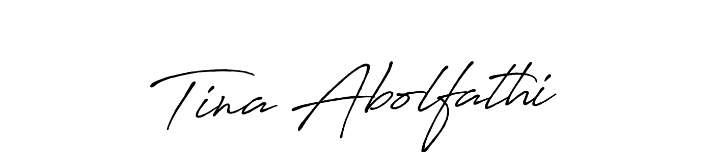 Design your own signature with our free online signature maker. With this signature software, you can create a handwritten (Antro_Vectra_Bolder) signature for name Tina Abolfathi. Tina Abolfathi signature style 7 images and pictures png