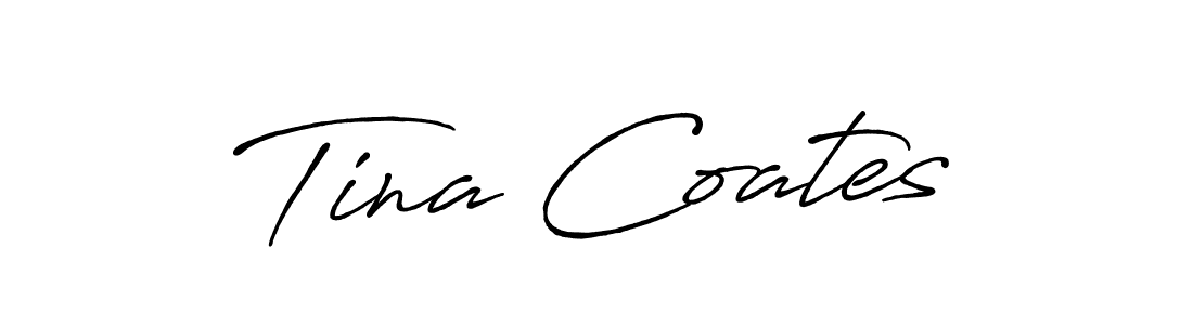 How to make Tina Coates name signature. Use Antro_Vectra_Bolder style for creating short signs online. This is the latest handwritten sign. Tina Coates signature style 7 images and pictures png