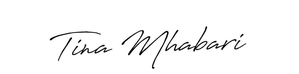 How to make Tina Mhabari name signature. Use Antro_Vectra_Bolder style for creating short signs online. This is the latest handwritten sign. Tina Mhabari signature style 7 images and pictures png