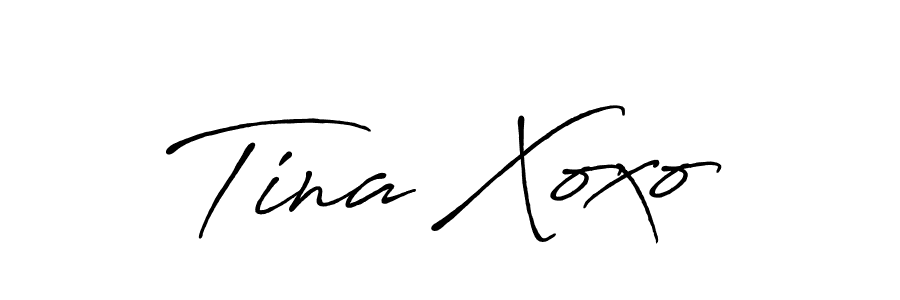 How to make Tina Xoxo name signature. Use Antro_Vectra_Bolder style for creating short signs online. This is the latest handwritten sign. Tina Xoxo signature style 7 images and pictures png