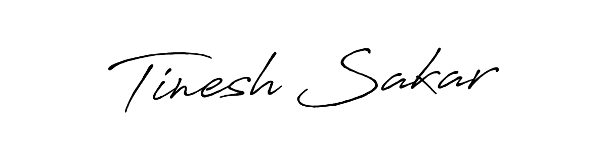 Create a beautiful signature design for name Tinesh Sakar. With this signature (Antro_Vectra_Bolder) fonts, you can make a handwritten signature for free. Tinesh Sakar signature style 7 images and pictures png
