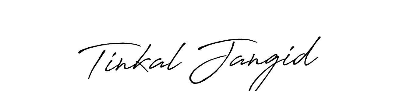 The best way (Antro_Vectra_Bolder) to make a short signature is to pick only two or three words in your name. The name Tinkal Jangid include a total of six letters. For converting this name. Tinkal Jangid signature style 7 images and pictures png
