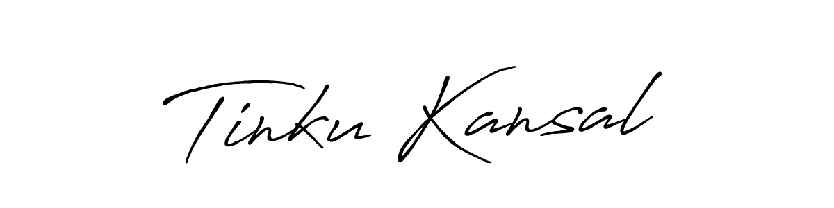 Make a beautiful signature design for name Tinku Kansal. With this signature (Antro_Vectra_Bolder) style, you can create a handwritten signature for free. Tinku Kansal signature style 7 images and pictures png