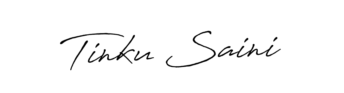 Make a beautiful signature design for name Tinku Saini. With this signature (Antro_Vectra_Bolder) style, you can create a handwritten signature for free. Tinku Saini signature style 7 images and pictures png