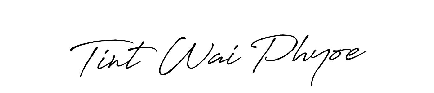 How to make Tint Wai Phyoe name signature. Use Antro_Vectra_Bolder style for creating short signs online. This is the latest handwritten sign. Tint Wai Phyoe signature style 7 images and pictures png