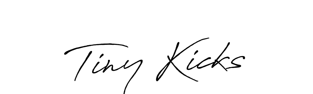 Make a beautiful signature design for name Tiny Kicks. With this signature (Antro_Vectra_Bolder) style, you can create a handwritten signature for free. Tiny Kicks signature style 7 images and pictures png
