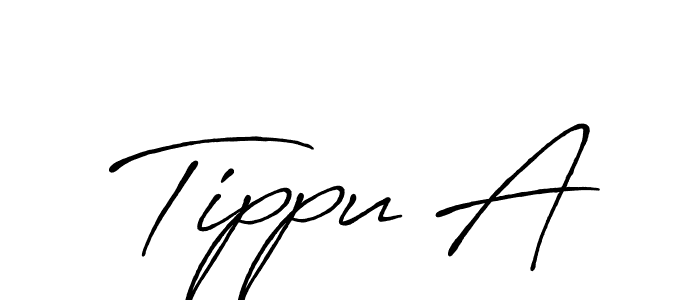 How to make Tippu A signature? Antro_Vectra_Bolder is a professional autograph style. Create handwritten signature for Tippu A name. Tippu A signature style 7 images and pictures png