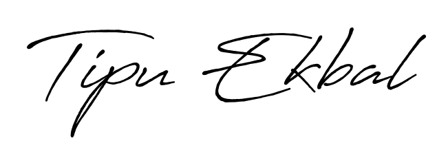 Create your official email sign-off with Tipu Ekbal name in Antro_Vectra_Bolder style. Crisp, clean, and perfectly legible across all screens. Tipu Ekbal signature style 7 images and pictures png