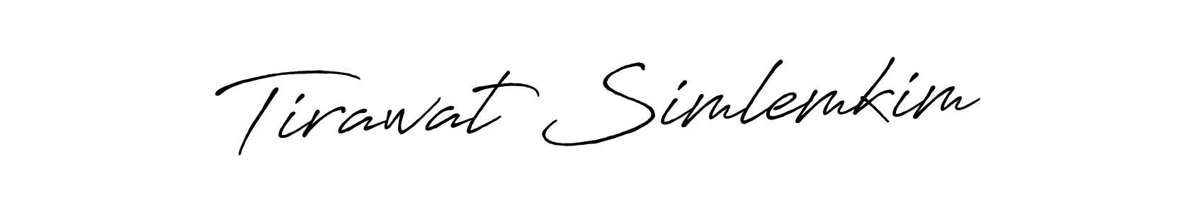 How to make Tirawat Simlemkim name signature. Use Antro_Vectra_Bolder style for creating short signs online. This is the latest handwritten sign. Tirawat Simlemkim signature style 7 images and pictures png