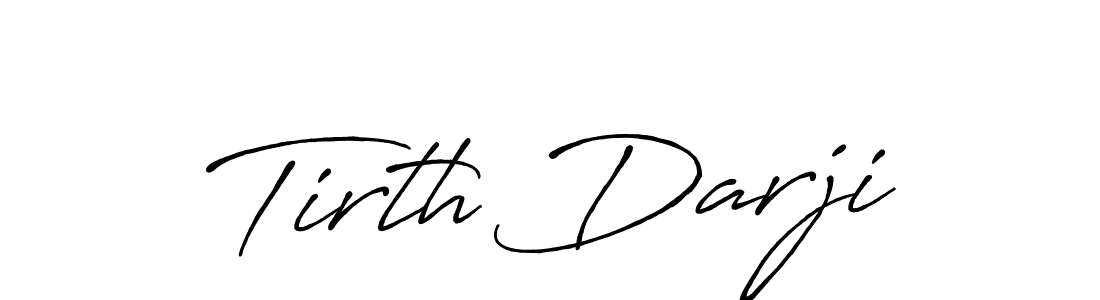 How to make Tirth Darji name signature. Use Antro_Vectra_Bolder style for creating short signs online. This is the latest handwritten sign. Tirth Darji signature style 7 images and pictures png