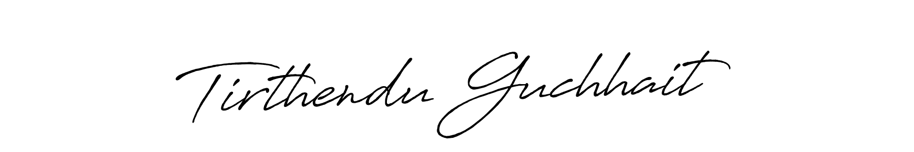 if you are searching for the best signature style for your name Tirthendu Guchhait. so please give up your signature search. here we have designed multiple signature styles  using Antro_Vectra_Bolder. Tirthendu Guchhait signature style 7 images and pictures png