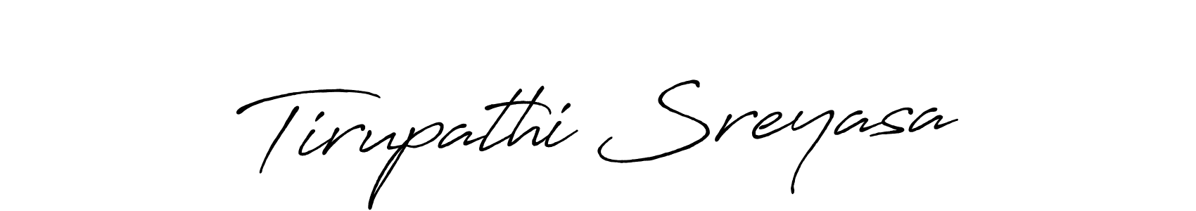 How to make Tirupathi Sreyasa name signature. Use Antro_Vectra_Bolder style for creating short signs online. This is the latest handwritten sign. Tirupathi Sreyasa signature style 7 images and pictures png