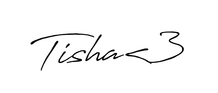 Create a beautiful signature design for name Tisha<3. With this signature (Antro_Vectra_Bolder) fonts, you can make a handwritten signature for free. Tisha<3 signature style 7 images and pictures png