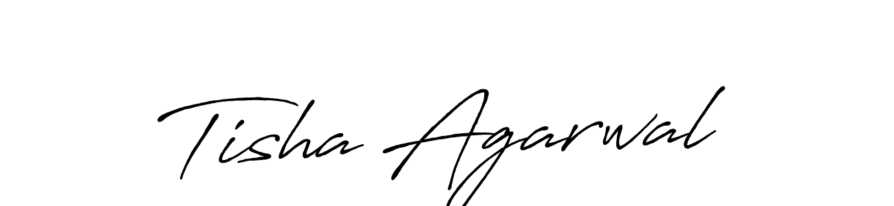 How to make Tisha Agarwal name signature. Use Antro_Vectra_Bolder style for creating short signs online. This is the latest handwritten sign. Tisha Agarwal signature style 7 images and pictures png