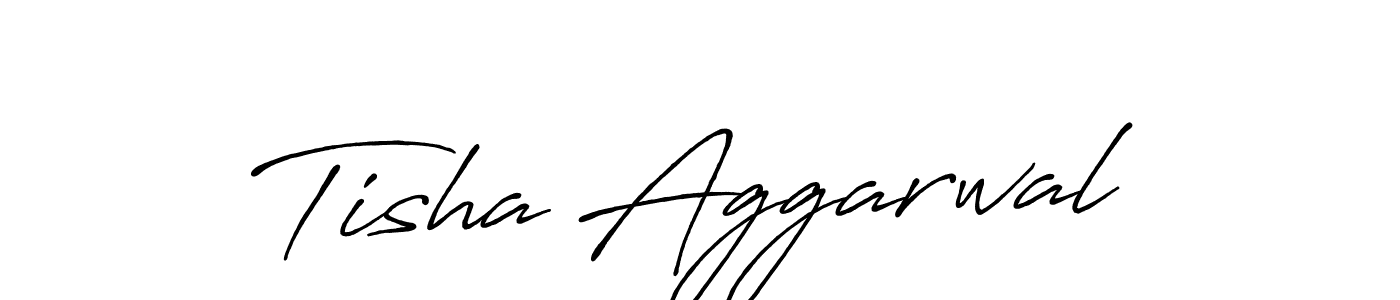The best way (Antro_Vectra_Bolder) to make a short signature is to pick only two or three words in your name. The name Tisha Aggarwal include a total of six letters. For converting this name. Tisha Aggarwal signature style 7 images and pictures png