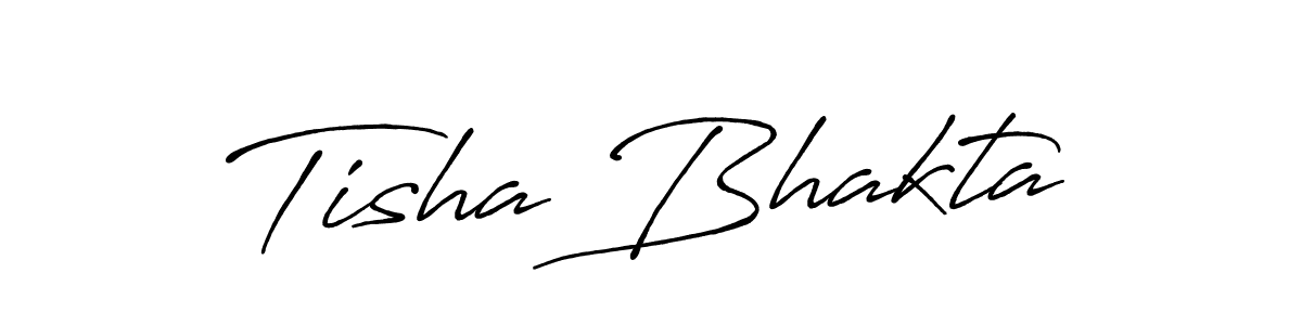 How to make Tisha Bhakta name signature. Use Antro_Vectra_Bolder style for creating short signs online. This is the latest handwritten sign. Tisha Bhakta signature style 7 images and pictures png