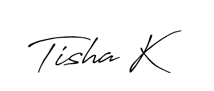 Create a beautiful signature design for name Tisha K. With this signature (Antro_Vectra_Bolder) fonts, you can make a handwritten signature for free. Tisha K signature style 7 images and pictures png