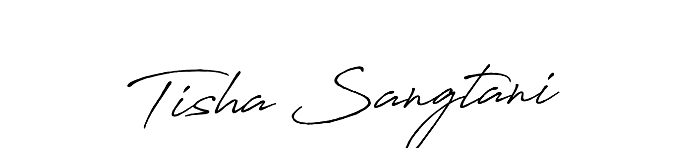 Antro_Vectra_Bolder is a professional signature style that is perfect for those who want to add a touch of class to their signature. It is also a great choice for those who want to make their signature more unique. Get Tisha Sangtani name to fancy signature for free. Tisha Sangtani signature style 7 images and pictures png