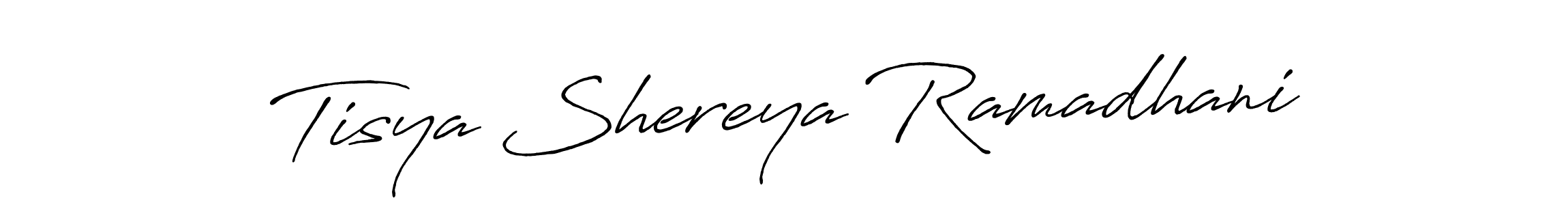 How to make Tisya Shereya Ramadhani name signature. Use Antro_Vectra_Bolder style for creating short signs online. This is the latest handwritten sign. Tisya Shereya Ramadhani signature style 7 images and pictures png