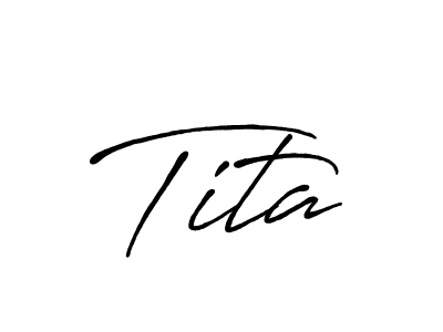 if you are searching for the best signature style for your name Tita. so please give up your signature search. here we have designed multiple signature styles  using Antro_Vectra_Bolder. Tita signature style 7 images and pictures png