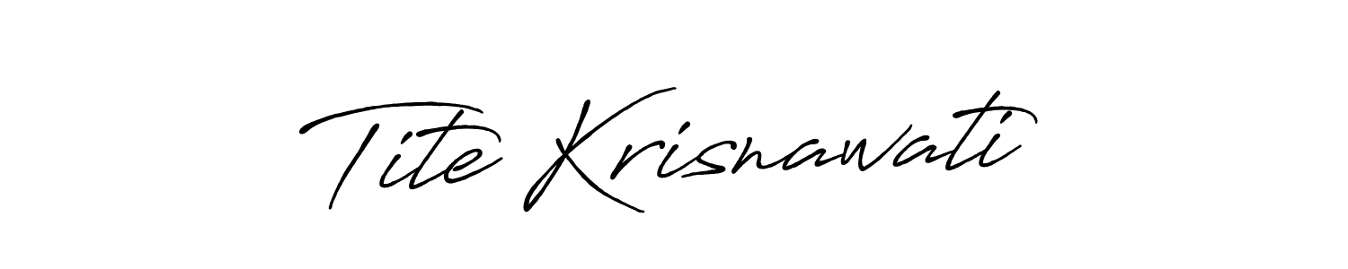 if you are searching for the best signature style for your name Tite Krisnawati. so please give up your signature search. here we have designed multiple signature styles  using Antro_Vectra_Bolder. Tite Krisnawati signature style 7 images and pictures png