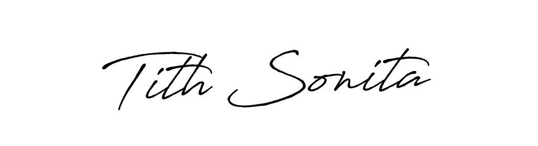 Create a beautiful signature design for name Tith Sonita. With this signature (Antro_Vectra_Bolder) fonts, you can make a handwritten signature for free. Tith Sonita signature style 7 images and pictures png