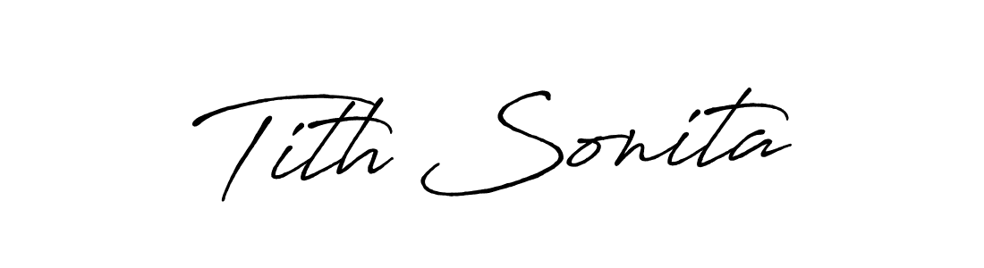 if you are searching for the best signature style for your name Tith Sonita. so please give up your signature search. here we have designed multiple signature styles  using Antro_Vectra_Bolder. Tith Sonita signature style 7 images and pictures png