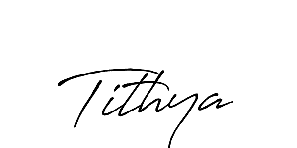 Tithya stylish signature style. Best Handwritten Sign (Antro_Vectra_Bolder) for my name. Handwritten Signature Collection Ideas for my name Tithya. Tithya signature style 7 images and pictures png