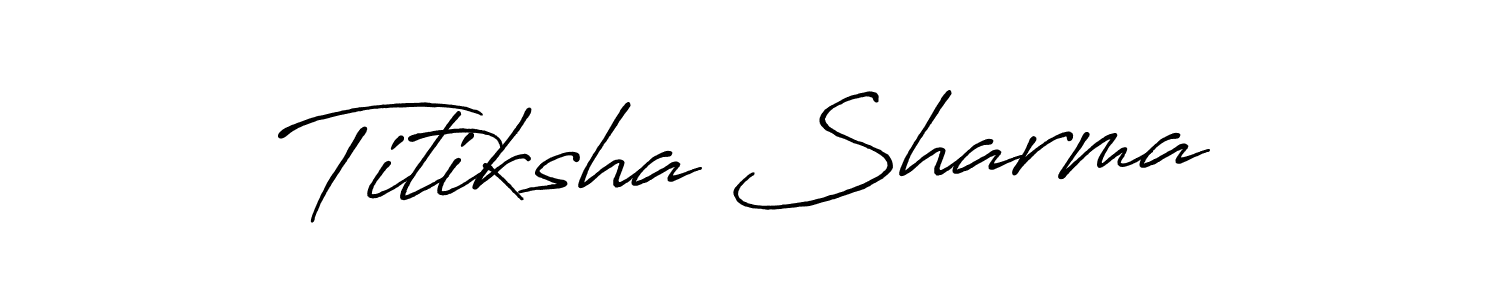 How to make Titiksha Sharma signature? Antro_Vectra_Bolder is a professional autograph style. Create handwritten signature for Titiksha Sharma name. Titiksha Sharma signature style 7 images and pictures png