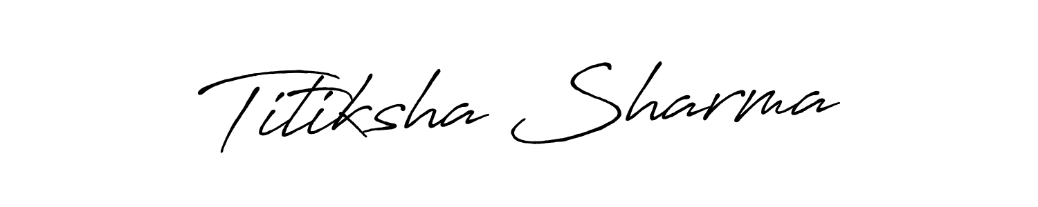 You should practise on your own different ways (Antro_Vectra_Bolder) to write your name (Titiksha Sharma) in signature. don't let someone else do it for you. Titiksha Sharma signature style 7 images and pictures png