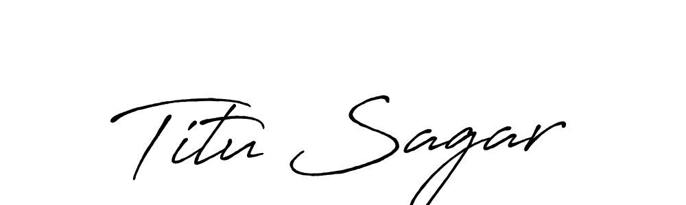 Similarly Antro_Vectra_Bolder is the best handwritten signature design. Signature creator online .You can use it as an online autograph creator for name Titu Sagar. Titu Sagar signature style 7 images and pictures png