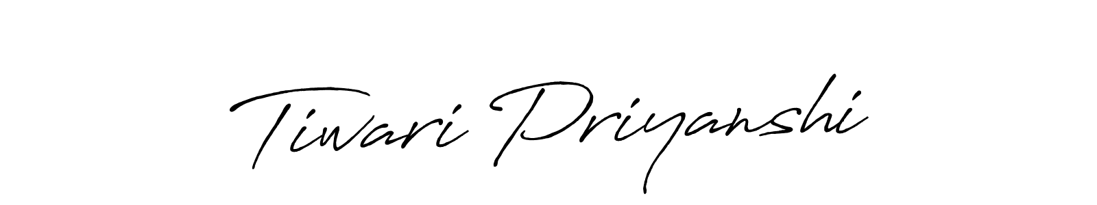 The best way (Antro_Vectra_Bolder) to make a short signature is to pick only two or three words in your name. The name Tiwari Priyanshi include a total of six letters. For converting this name. Tiwari Priyanshi signature style 7 images and pictures png