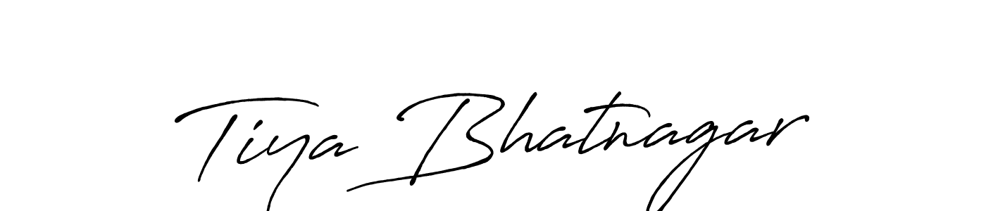 How to make Tiya Bhatnagar name signature. Use Antro_Vectra_Bolder style for creating short signs online. This is the latest handwritten sign. Tiya Bhatnagar signature style 7 images and pictures png