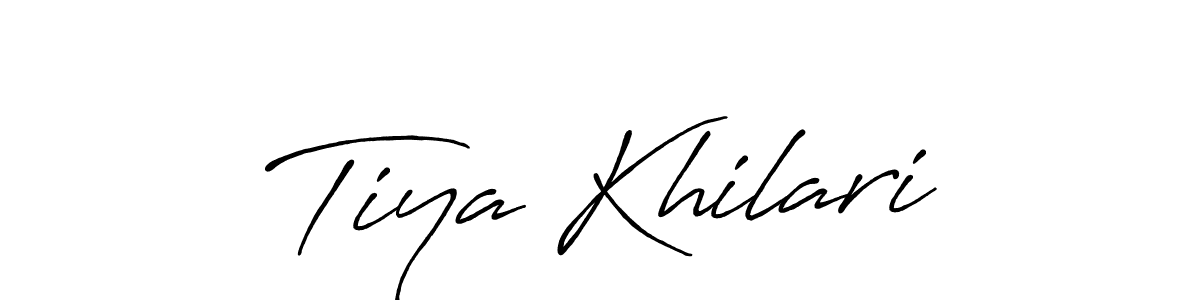 This is the best signature style for the Tiya Khilari name. Also you like these signature font (Antro_Vectra_Bolder). Mix name signature. Tiya Khilari signature style 7 images and pictures png
