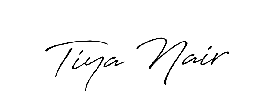 Make a beautiful signature design for name Tiya Nair. With this signature (Antro_Vectra_Bolder) style, you can create a handwritten signature for free. Tiya Nair signature style 7 images and pictures png