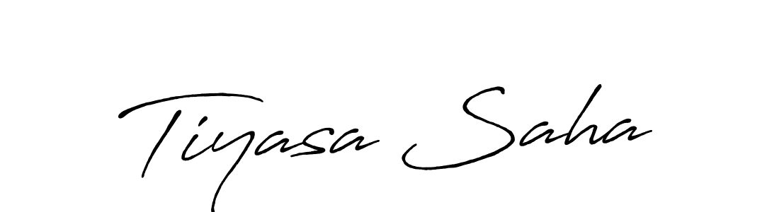 Create a beautiful signature design for name Tiyasa Saha. With this signature (Antro_Vectra_Bolder) fonts, you can make a handwritten signature for free. Tiyasa Saha signature style 7 images and pictures png