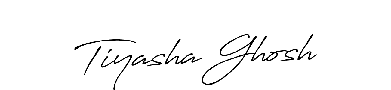 Make a beautiful signature design for name Tiyasha Ghosh. With this signature (Antro_Vectra_Bolder) style, you can create a handwritten signature for free. Tiyasha Ghosh signature style 7 images and pictures png