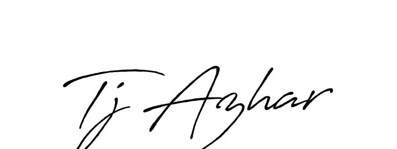 How to make Tj Azhar signature? Antro_Vectra_Bolder is a professional autograph style. Create handwritten signature for Tj Azhar name. Tj Azhar signature style 7 images and pictures png